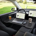 Tesla Model 3 Model Y Car Desk, Triple Foldable Laptop Table Food Tray, Portable Full Size Car Table with Cup Holder, Multipurpose Tray for Eating Working Travel Camping Accessories by MOOMARTO