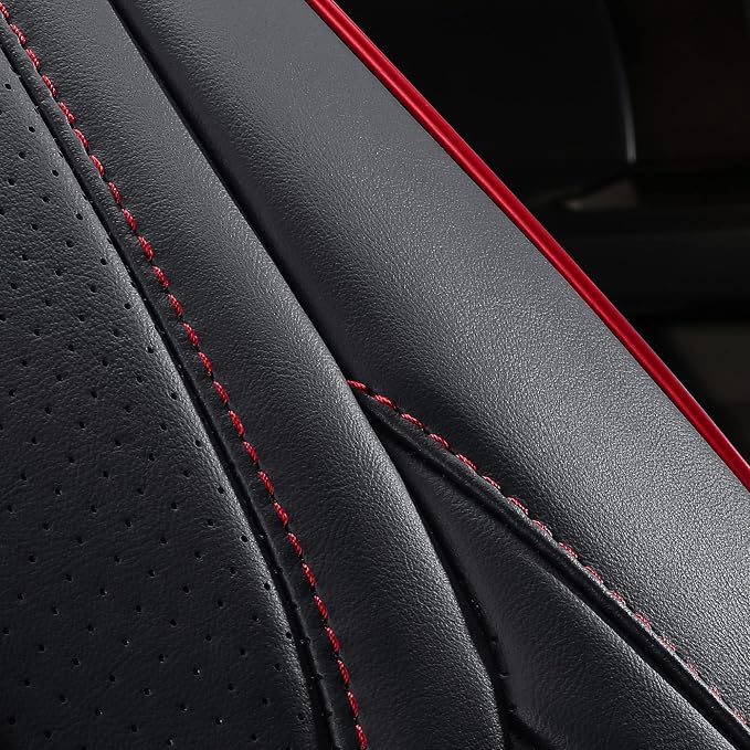 Huidasource Front Seat Covers for Wrangler JK 2007-2017 (Front Pair/Black&Red) - Image 9