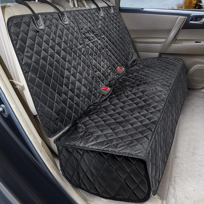 ANOSOSPECIAL Dog Car Seat Cover for Back Seat,Car Seat Protector for Dogs Nonslip Water Proof Universal Fit Dog Car Seat Cover for ISOFIX Truck SUV(Large,Black) - Image 8