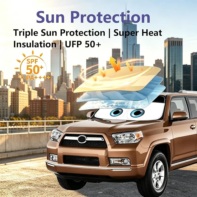 Gven Windshield Sun Shade for Toyota 4Runner 2010-2023 2024 2025 2026, SR5, Trail, TRD (Off-Road, Premium, Pro) Limited Accessories Car Shades Front Windshield UV Heat Protector (4 Runner) - Image 3