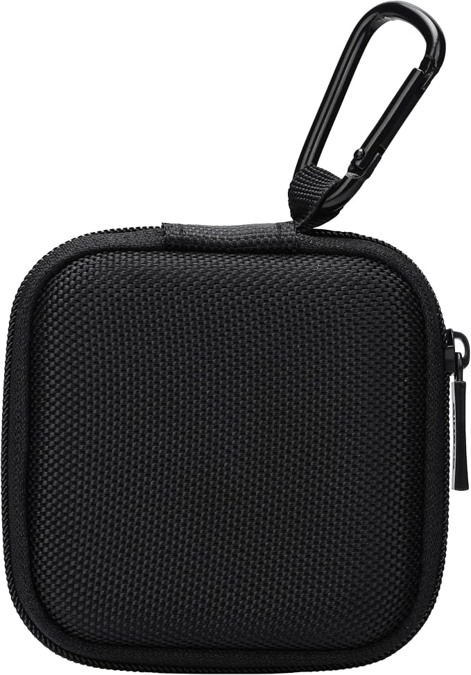 Ginsco Mini-Portable Hard Shell Square Earbuds Case for Apple EarPods/Samsung Galaxy Wired/Wireless Earbuds, Cell Phone Accessories Organizer with Carabiner for Earphones by Ginsco