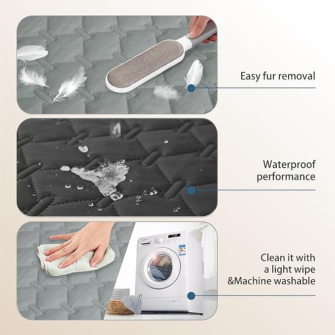 gogobunny Waterproof Dog Blanket, Couch Covers for Sofa, Reusable Pee Pads | Wear Resistant, Leakproof Sofa Cover for Pets, Anti-Pilling, Hypoallergenic, Machine Washable, 30x90 Inch Dark/Light Charcoal - Image 6