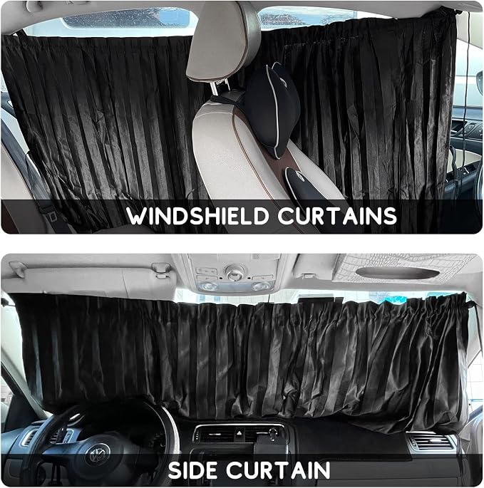 ZATOOTO Car Window Curtains for Privacy, Magnetic Divider Window Sun Shade | Universal Fit, Front & Rear Divider, Keep Cool, Easy Installation, For Travel & Camping, Removable Simple - Image 8