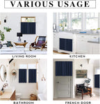 RYB HOME Short Blackout Curtains for Bedroom, Room Darkening Insulated | Rod Pocket, Summer Heat Light UV Blocking, Energy Saving, Drapes for Nursery, W34 x L45, Navy Blue, 2 Panels - Image 7