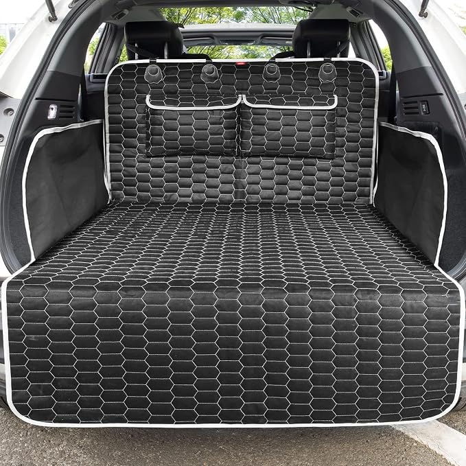 Oasser Cargo Liner for Dogs, Waterproof Trunk Cover 40.5x72.8in | Side Flaps and Bumper Protector, 2 Storage Pockets, Non-Slip PVC Bottom, 600D Oxford Cloth, for SUV Sedan Van - Image 9