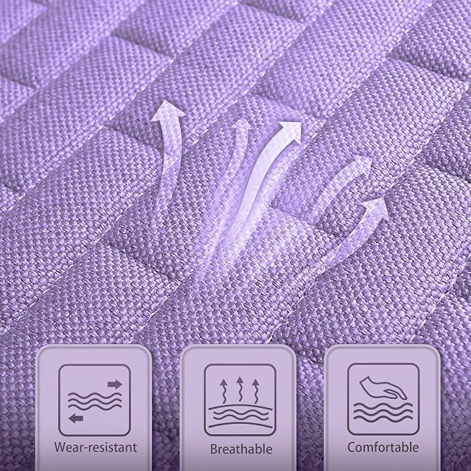 Little Purple Linen Back Seat Cover, Rear Car Seat Cover for Cars Truck SUV | Cloth Seat Covers for Cars, Seat Covers with Storage Pocket, Bottom Auto Seat Cushion Pad Mat for Most Vehicles - Image 5