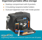 Front Seat Car Organizer, Laptop Organizer and Car and Truck File Organizer | High Road's Mobile Office Organizer with Desk Supplies Compartment, 2 Insulating Bottle Holders and Laptop Sleeve - Image 3