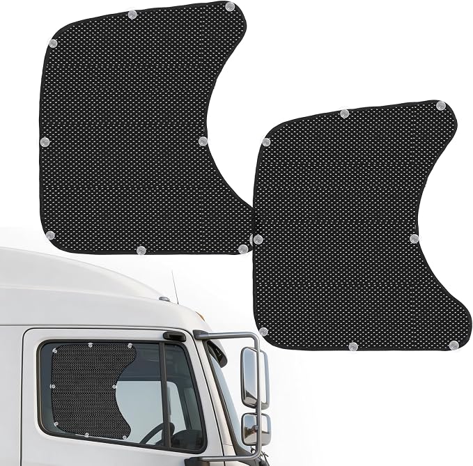 2Pcs Semi Truck Side Window Sun Shades,20×23" UV Protection Sunblock Side Window Shade with Suction Cup,Semi Truck Accessories for Kenworth,Volvo VNL,RV,Freightliner,International Trucks by Unknown