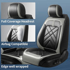 K4 Car Seat Covers Custom Fit for KIA K4 2025 2026, Premium Full Coverage Leather Automotive Seat Protectors, All Seasons Waterproof Breathable, Airbag Compatible, Front Seats, Black Gray - Image 2