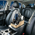 Car Seat Organizer with Compartment,Small Caddy for Car Beige | Armrest Extra Storage Box,Car Front & Back Seat Floor Organizer,Console Organizer Cup Holder for Cars SUVs Pickup Van Truck - Image 7