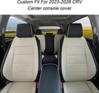 Lolcar CRV Seat Covers Custom Fit for Honda CRV 2023 2024 2025 2026 Leather Car Seat Cover Full Set for Trucks SUV,Waterproof Car Seat Cushion,Faux Leather(Black/Beige) - Image 3