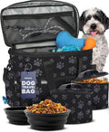 Rubyloo Original Doggy Bag™ Dog Travel Bag for Supplies with Travel Bowls | 2 BPA-Free Collapsible Bowls, 2 Pet Food Containers, TSA-Ready, Road Trips, Camping, Weekend Getaways, Doggy Gift, Paw Print by Rubyloo