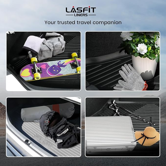 LASFIT Cargo Mat for Kia EV6 2024 2023 2022 | All Weather TPE Custom Fit Cargo Trunk Mat Accessories, Black - Image 8