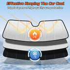 2023-2026 Accord Windshield Sun Shade Compatible for 2023-2026 Honda Accord Silver Reflective Foldable Front Sun Visor Sunshade Protector with Storage Bag Keep Interior Cool - Image 7