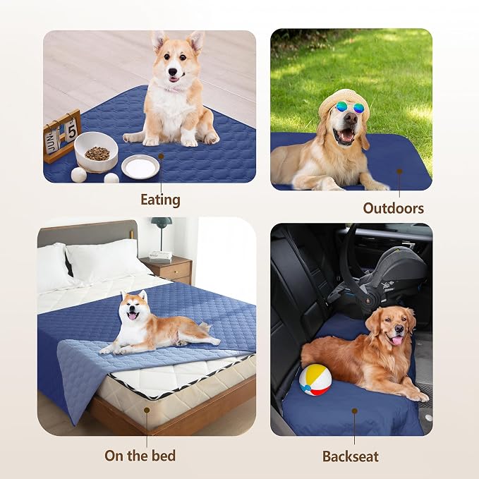 gogobunny Waterproof Dog Blanket, Couch Covers for Sofa, Reusable Pee Pads | Wear Resistant, Leakproof Sofa Cover for Pets, Anti-Pilling, Hypoallergenic, Machine Washable, 30x90 Inch Dark/Light Navy - Image 5