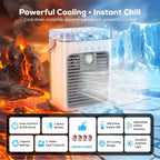 Portable Air Conditioners, Personal Evaporative Air Cooler, 3-Speed Small AC Fan, 8H Auto-off, Mini Air Conditioner, Cooling Fan for Car, Desktop, Camping, Bedroom, Office (Gray) - Image 2