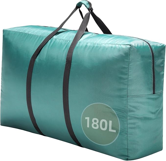 Extra Large travel duffel bag with Strong Handles, 180LWaterproof duffel bag, Durable Zippers, Extra Large Storage Totes for Space Saving and Moving Supplies, Green by Unknown