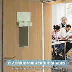RYB HOME Classroom Door Window Cover, 100% Blackout Shades for Classroom Windows and Doors Cover Lockdown Shades Blocks Views, W 8 x L 36 inch, Light Sage, 1 Panel - Image 4