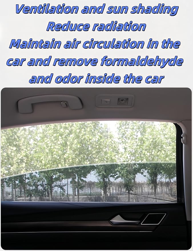 2 Pack Breathable Mesh Car Window Sun Shade Cover, 22.8"*24" | Car Window Screens, UV Protection Sunshade, Mosquito Net Curtain, Protect Privacy for Pets/Family - Image 5