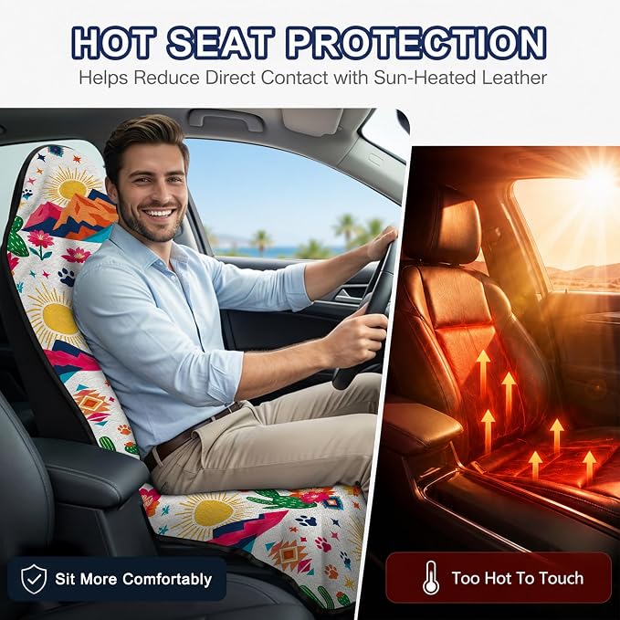 Car Seat Towel Cover 2 Pack for Front Seats, Sweat Absorbent Car Seat Protector with Non-Slip Backing, Waterproof Towel Car Seat Covers for Runners, Gym, Swimming, Beach, Dog Runner Trail - Image 5