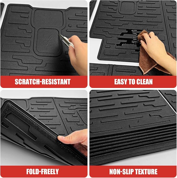 Seat Back Cover Compatible with 2018-2025 Jeep Wrangler JL Unlimited 4 Door 4X4, Cargo Mat All-Weather Protection Cargo Liner Rear Trunk Liner for 2024 Jeep Wrangler JL/JLU Accessories - Image 7