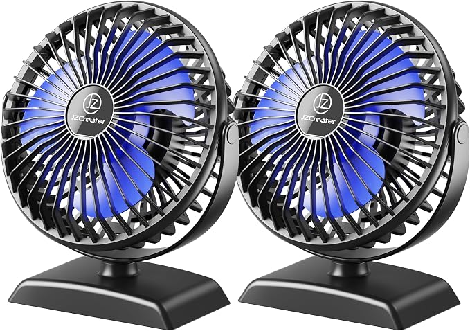 JZCreater USB Desk Fan, 2Pack USB Fan, 360 Rotation Desktop Fan with 3 Speed, Table Personal Cooling Fan, Quiet Mini Desk Fan, USB Powered, Small Fan for Home Office Bedroom Car Travel, Pink by JZCreater