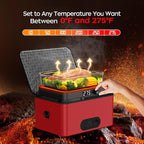 Portable Oven, 12V 24V 110V-240V Car Food Warmer Portable Personal Mini Oven Electric Heated Lunch Box for Meals Reheating & Raw Food Cooking for Road Trip/Camping/Picnic/Family Gathering(Red) - Image 2
