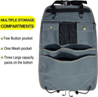 Car Seat Back Organizer with Multiple Pockets and Hooks (grey) - Image 5