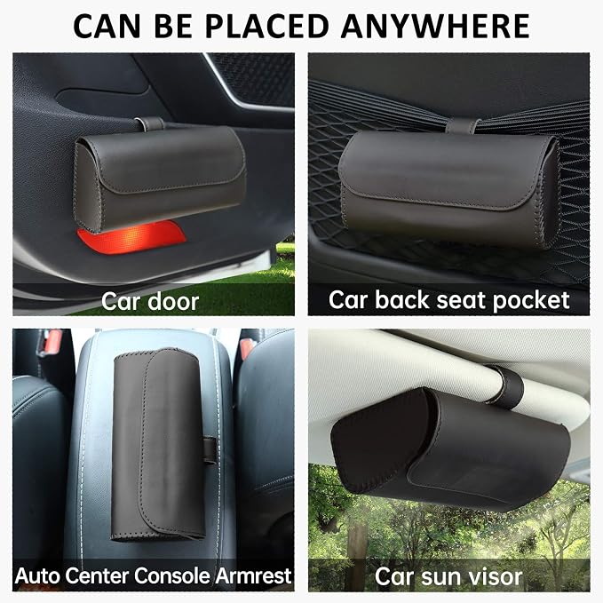Accmor Sunglasses Holder for Car Sun Visor, Auto Eyeglasses Protective Storage Case, Vehicle Visor Accessories Organizer Box - Image 6