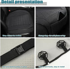 West Llama Linen Front Car Seat Cover Protector Anti-Slip Bottom Seat Cover Fits 95% of Vehicles,Wrapping Around The Bottom,Triangular Pattern(Black-2Pcs) - Image 5