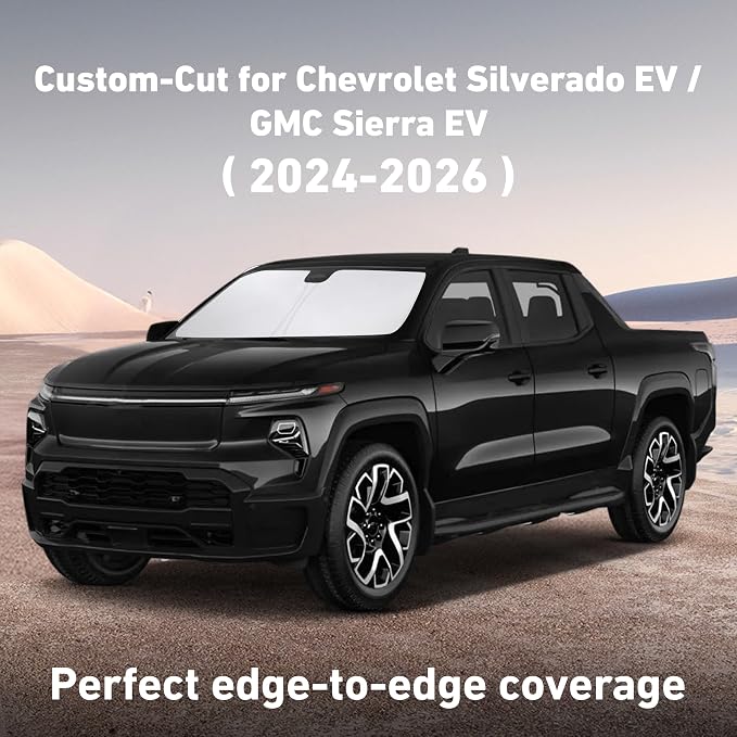 EcoNour Windshield Sunshade for Chevy Silverado EV/GMC Sierra EV 2024-2026 | Sun Visor for Front Windshield & Window Sun Shade Cover, UV Heat Blocker & Protector, Car Accessories - Image 2