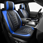 FREESOO Custom for Toyota Tundra Seat Covers 2022-2026 Crewmax Double Cab | Custom Fit, Full Set, 60/40 Split Bench, Waterproof Leather, for Truck Toyota Tundra Accessories, BlackBlue by FREESOO