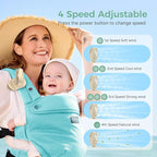 Momcozy Portable Stroller Fan with Clip, 4-Speed Mini Cooling Fan, 0.26 Lb | Ultra-Light Rechargeable Design, Gaps ≤ 4.5 mm, Rotating Handheld Cooling for Carriers, Backpacks and Tables - Image 3