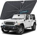[2026 Upgraded] Car Windshield Sun Shade Umbrella(X-Small 55" L x 23" W) | Front Window Sunshade with Thermo Shield Fabric, Foldable Car Sun Visor for Heat Reduction and Interior Protection by Visufy
