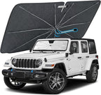 [2026 Upgraded] Car Windshield Sun Shade Umbrella(X-Small 55" L x 23" W) | Front Window Sunshade with Thermo Shield Fabric, Foldable Car Sun Visor for Heat Reduction and Interior Protection by Visufy