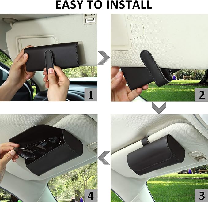 Accmor Sunglasses Holder for Car Sun Visor, Auto Eyeglasses Protective Storage Case, Vehicle Visor Accessories Organizer Box - Image 5