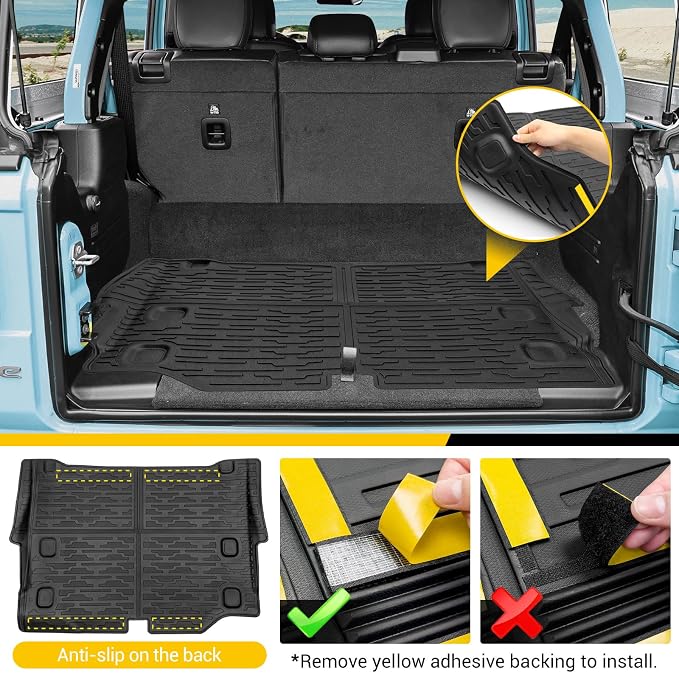 Rear Cargo Mat for 2021-2026 Jeep Wrangler JL 4XE Only Cargo Liners All Weather TPE Protection Anti-Slip Trunk Mat for 2021 2022 2023 2024 2025 2026 Wrangler JL 4XE 4 Door Accessories - Image 4