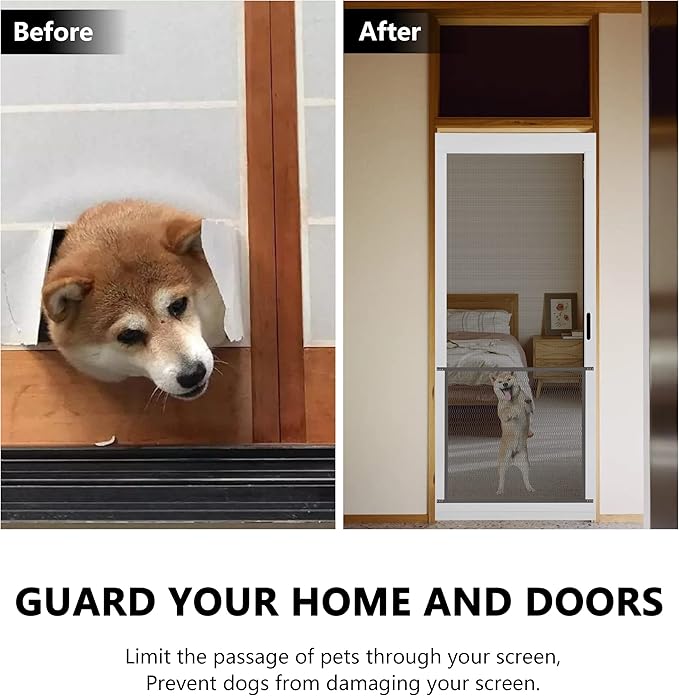 Guardian Steel Pet Grille Rv Screen Door Protector for Dogs Pets Cats Scratch Protector Replacement (36 Inch, Brown) Screen Door Guard Pet Proof Screen Door - Image 3
