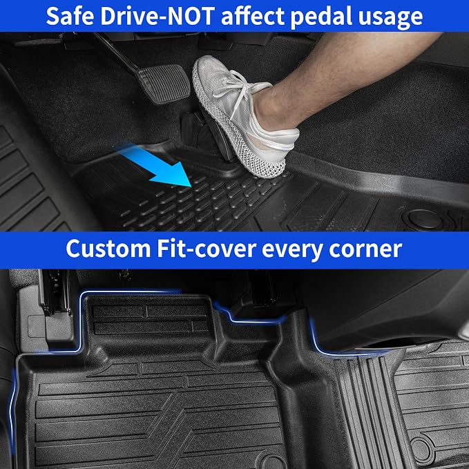 Rongtaod Floor Mats Set for 2020-2025 2026 Ford Explorer 7 Seats | Trunk Mat with Backrest Mat Cargo Mat Cargo Liner TPE All Weather Back Seat Cover Protector 2024 Explorer Accessories - Image 4