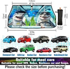Funny Sharks Car Windshield Sunshade Umbrella Sharks Driving Sun Shade for Car Windshield Umbrella Upgraded Sunshades Blocks UV & Heat Front Window Shades for SUV Sedan Auto - Image 6
