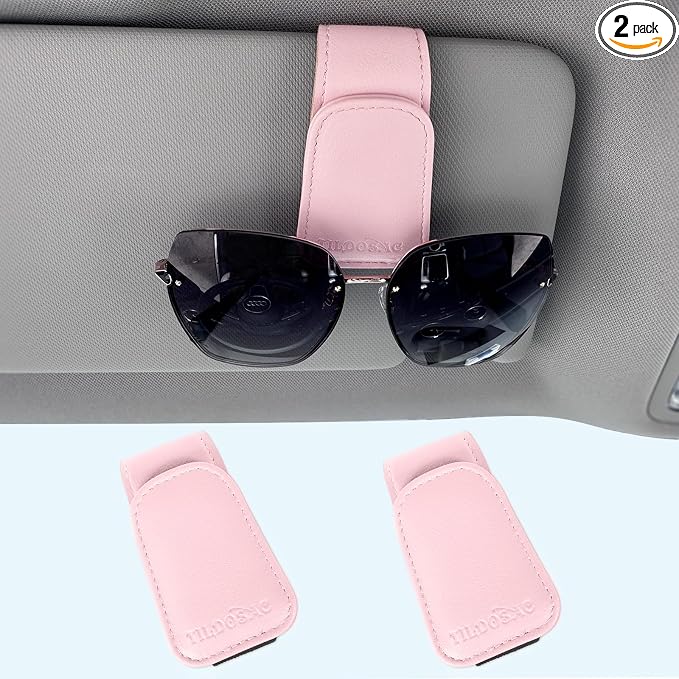 TILDOSAC Magnetic Sunglass Holder for Car Visor,Leather Glasses Holder,Vehicle Accessories Sunglasses Visor Clip for Truck 2 Pack by TILDOSAC