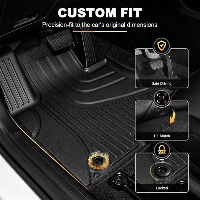 Floor Mats for Toyota Camry 2018-2024 FWD Gas, Floor Liners & Cargo Liner | Not for AWD or Hybrid. Custom Fit Car Mats All-weather Protection Waterproof Easy to Clean Heavy Duty - Image 4