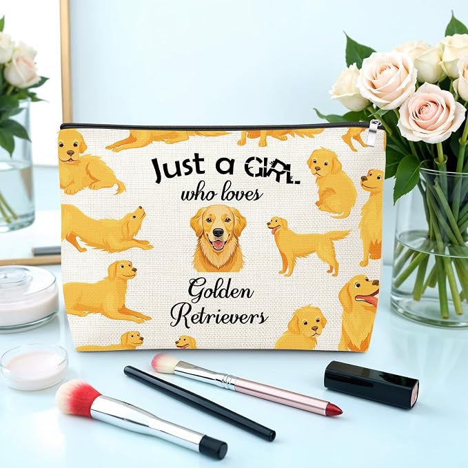 Best Dog Mom Gifts Makeup Bag Dad Mom Gifts for Golden Retriever Dog Lover Pet Animal Lover Owner Valentines Christmas Birthday Gift for Friend Sister Daughter Women Cosmetic Bag - Image 3
