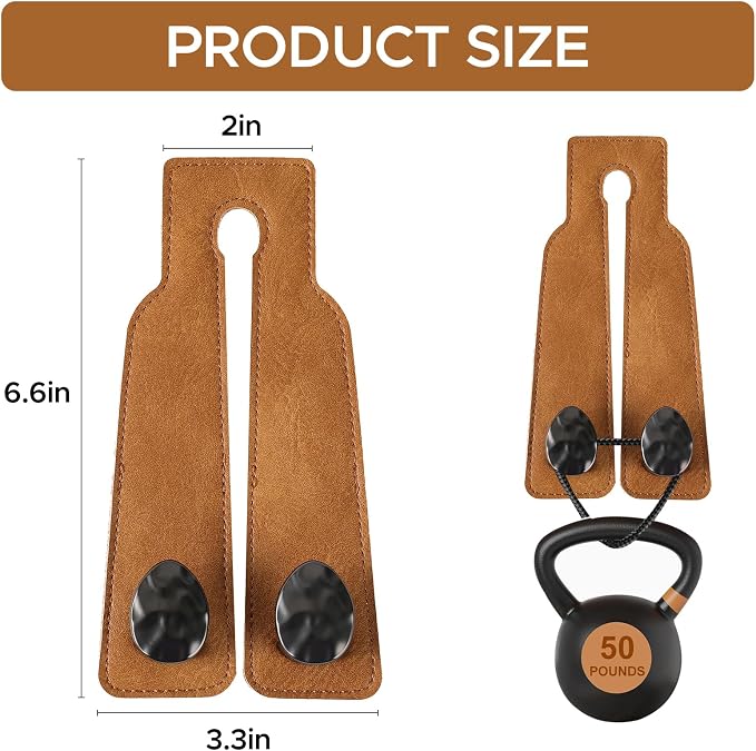 Leather Car Purse Hook for Headrest, 2 Pack (Brown-Black) | Twin Hooks Headrest Hangers, 2/4 Pack, No-Slip, Scratch-Proof, Holds Purses, Backpacks, Grocery Bags, Car Organizer Gift - Image 2