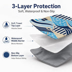 Car Seat Towel Cover 2 Pack for Front Seats, Sweat Absorbent Car Seat Protector with Non-Slip Backing, Waterproof Towel Car Seat Covers for Runners, Gym, Swimming, Beach, Pets, Nautical Waves - Image 3