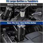 Car Cup Holder Expander for Large Bottles, Fits 32 oz to 40 oz Water Bottles and Handle Mugs, Secure Base for Most Vehicle Cup Holders, Durable ABS, Easy to Install, Durable ABS (Black) - Image 3
