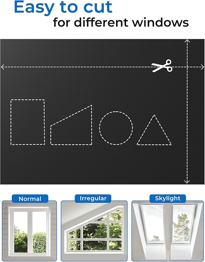 Sumobaby Blackout Curtains for Bedroom Portable 42"x64" Blackout Shades | 100% Black Out Window Cover No Drill with Upgraded Hook&Loop Tapes Thermal Insulated Blinds for Home,Nursery(1 Panel,Black) - Image 5