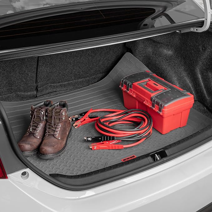 MotorTrend FlexTough SUV Cargo Liner & Car Trunk Mat - Universal Trim-To-Fit All Weather Cargo Mats for Back of SUV - SUV Trunk Mat & Trunk Liner Floor Mat Cargo Cover - Trunk Cover 47.5"in x 32.2"in - Image 3