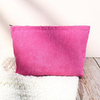 SOIDRAM 2 Pcs Corduroy Makeup Bag Large Cosmetic Bag Toiletry Bag Makeup Pouch Travel Bag Organizer Cute Makeup Brushes Aesthetic Accessories Storage Bag for Women Rose Red - Image 6
