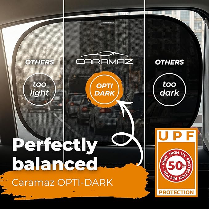 CARAMAZ Car Window Shade for Baby with Certified UV-Protection 2 Pack - 20"x12" - Image 4